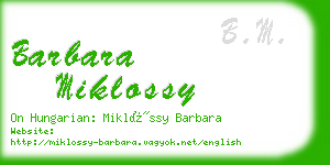 barbara miklossy business card